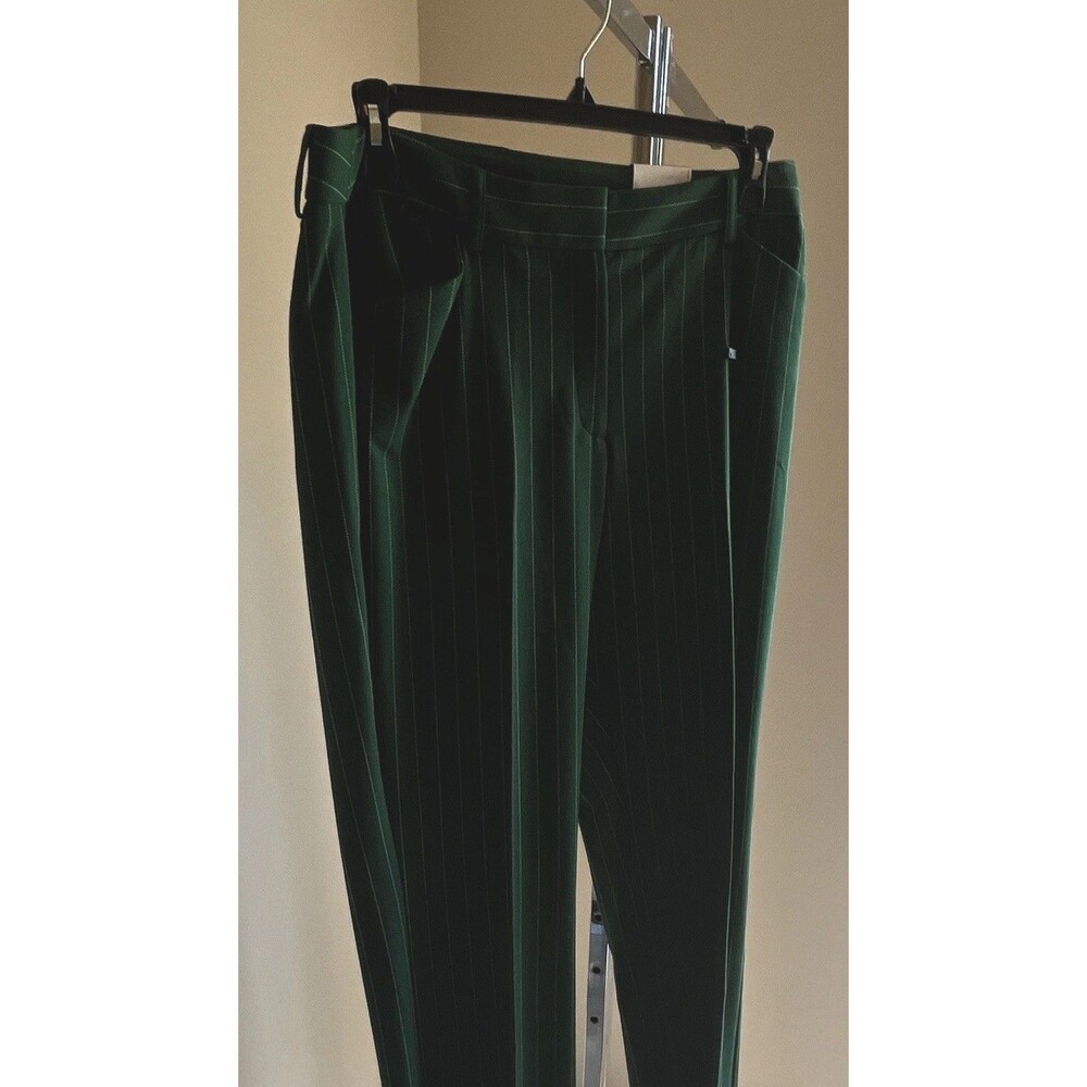 Express Women’s Green Pinstripe Bootcut Mid Rise Stretch Dress Pants 14R